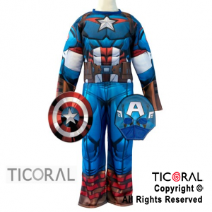DISFRAZ CAPITAN AMERICA CON MUSCULO TALLE 1 x 1